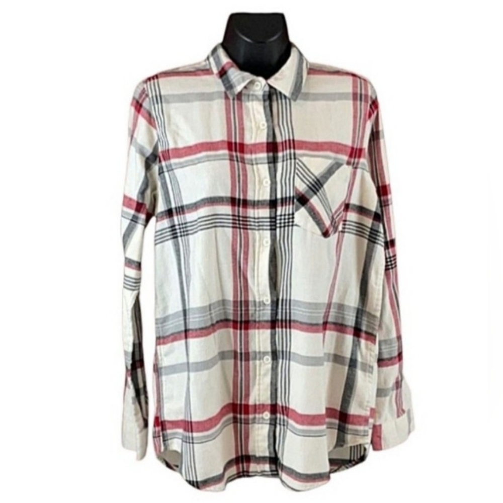 Alpine Design Flannel Button Down SIZE Medium Plaid Shirt Blouse
